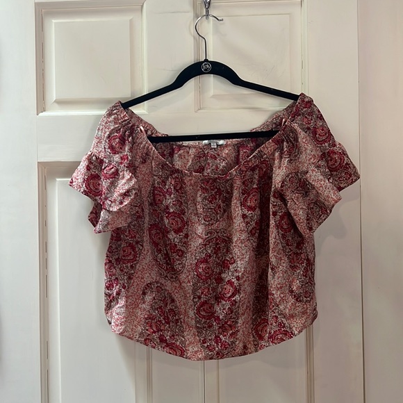 Madewell Silk Off-the-Shoulder Crop L - Picture 2 of 4